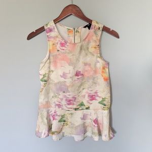 H&M Tops - H&M Pastel Watercolor Peplum Tank Blouse H&M Tops - H&M Pastel Watercolor Peplum Tank Blouse